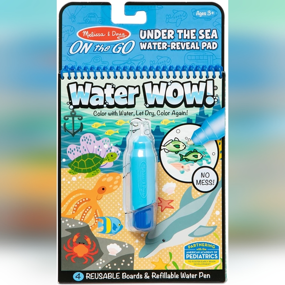 Melissa & Doug Kid's Water Wow Travel Pad & Brush Pen Gift Idea NEW